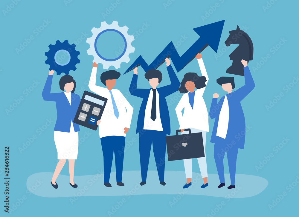Business growth and strategy concept illustration Business growth and strategy concept illustration