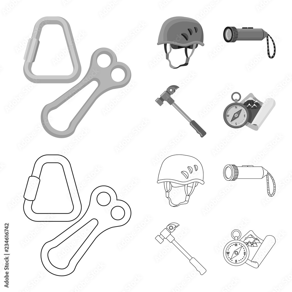 Vector design of mountaineering and peak logo. Set of mountaineering and camp stock vector illustration. Vector design of mountaineering and peak logo. Set of mountaineering and camp stock vector illustration.