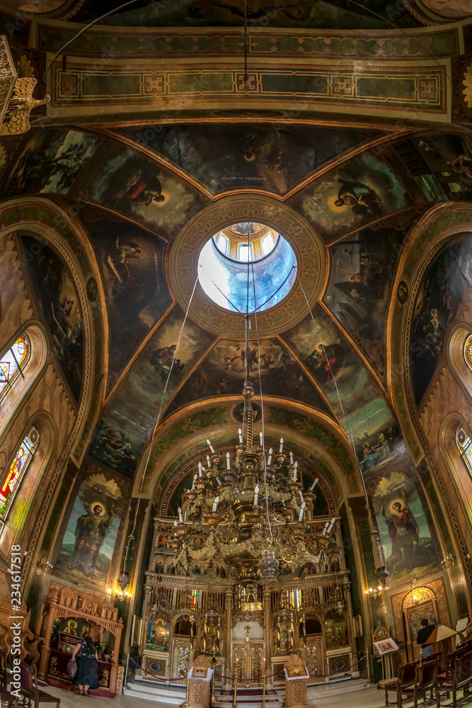Inside of the Orthodox Church of Zlatari, Bucharest, Romania