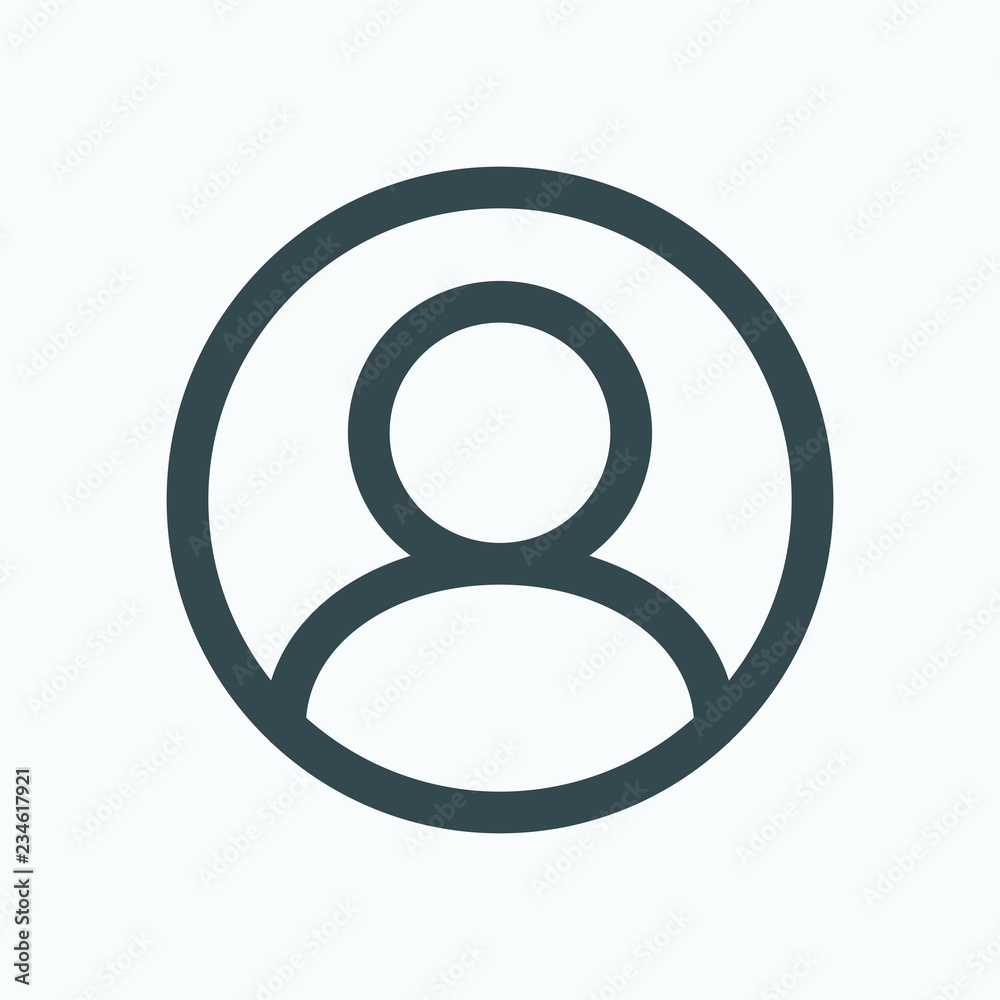 User account icon, user in circle vector icon User account icon, user in circle vector icon