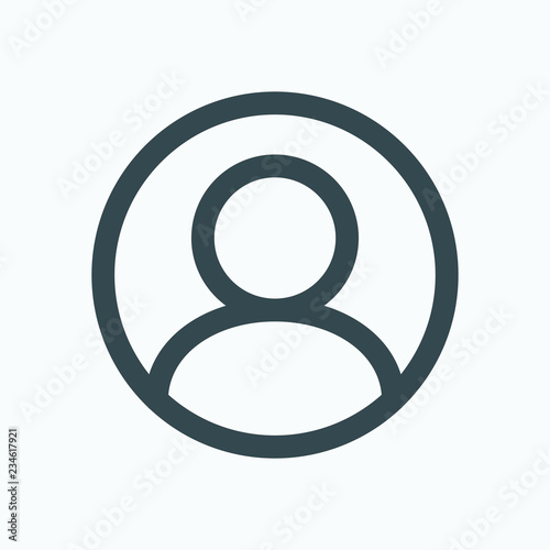 User account icon, user in circle vector icon