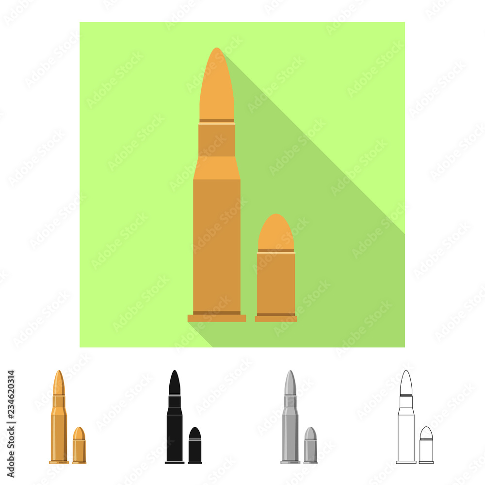 Vector design of weapon and gun sign. Set of weapon and army vector icon for stock.