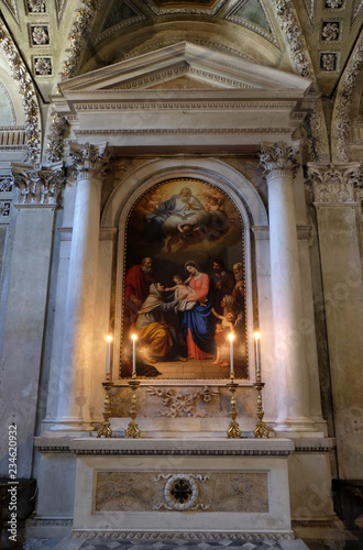 Saint Anne adores the Child by Stefano Tofanelli, Basilica of Saint Frediano, Lucca, Tuscany, Italy  photo