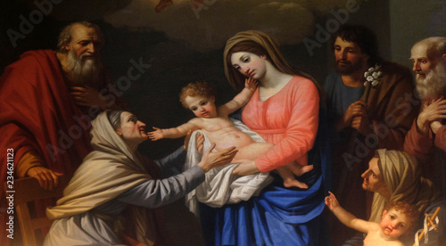 Święta Anna uwielbia Dziecko Stefano Tofanelli, Bazylika Świętego Frediano, Lukka, Toskania, Włochy