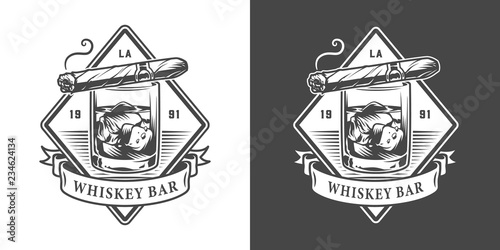 Vintage monochrome gentleman club logo
