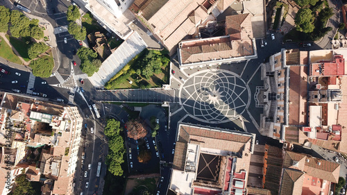 Photography Aerial drone photo of famous Capitoline hill (Campidoglio) which is one of the S