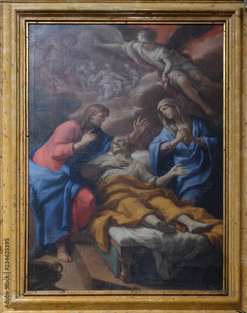 Death of Saint Joseph, altarpiece in Mantua Cathedral dedicated to Saint Peter, Mantua, Italy 