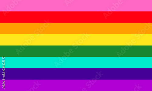 Original LGBT pride eight colors rainbow flag.