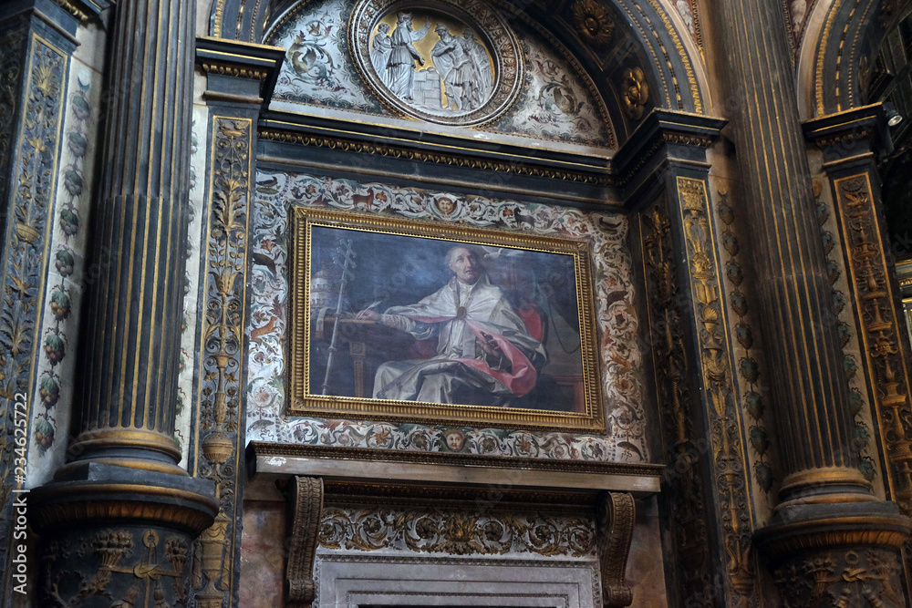 Interior of the Mantua Cathedral dedicated to Saint Peter, Mantua, Italy 