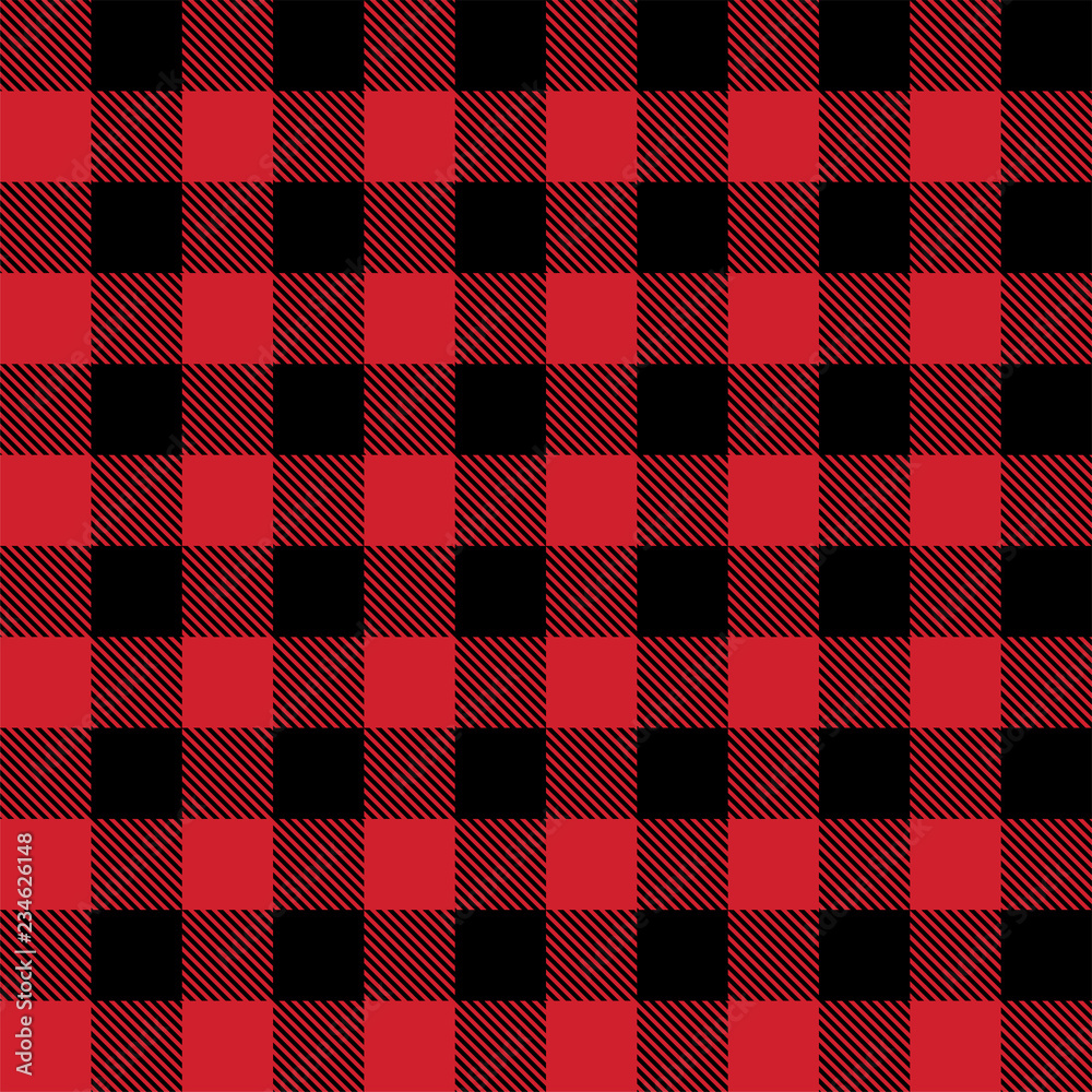 Red Lumberjack Pattern Stock Illustration - Download Image Now