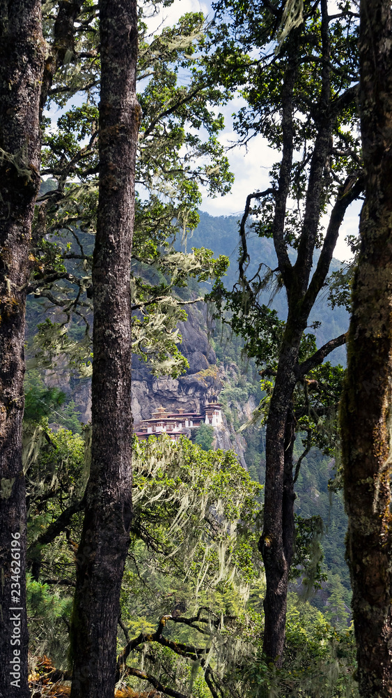 Fototapeta premium Paro Taktsang or Tiger's Nest in Paro Valley, Bhutan.