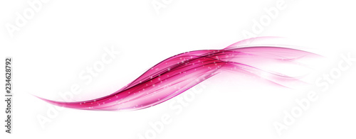 Abstract Pink Wave on  Background. Vector Illustration