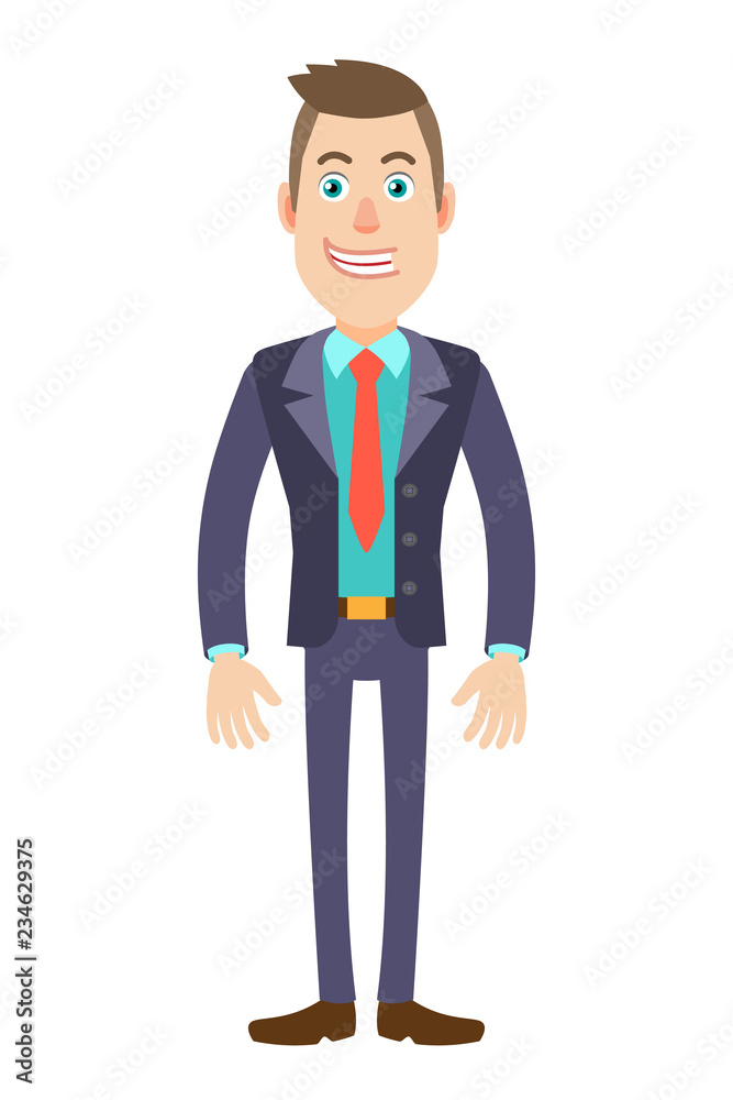 Full length portrait of Cartoon Businessman Character Full length portrait of Cartoon Businessman Character