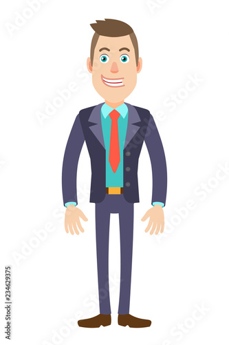Full length portrait of Cartoon Businessman Character