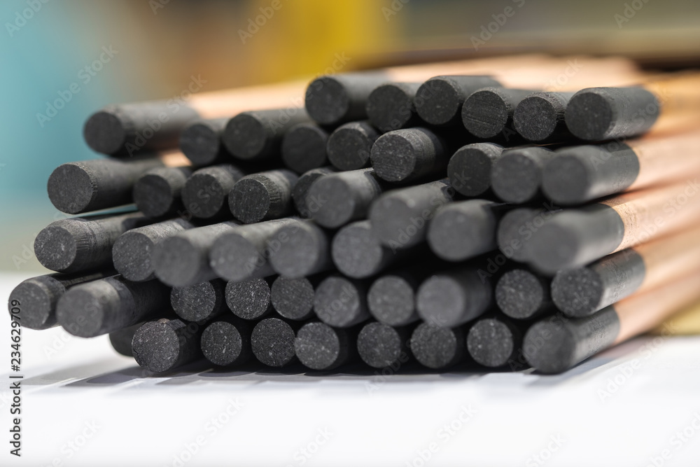 Gouging carbon electrode rods,Used in industrial metal steel,close up Gouging carbon electrode rods,Used in industrial metal steel,close up
