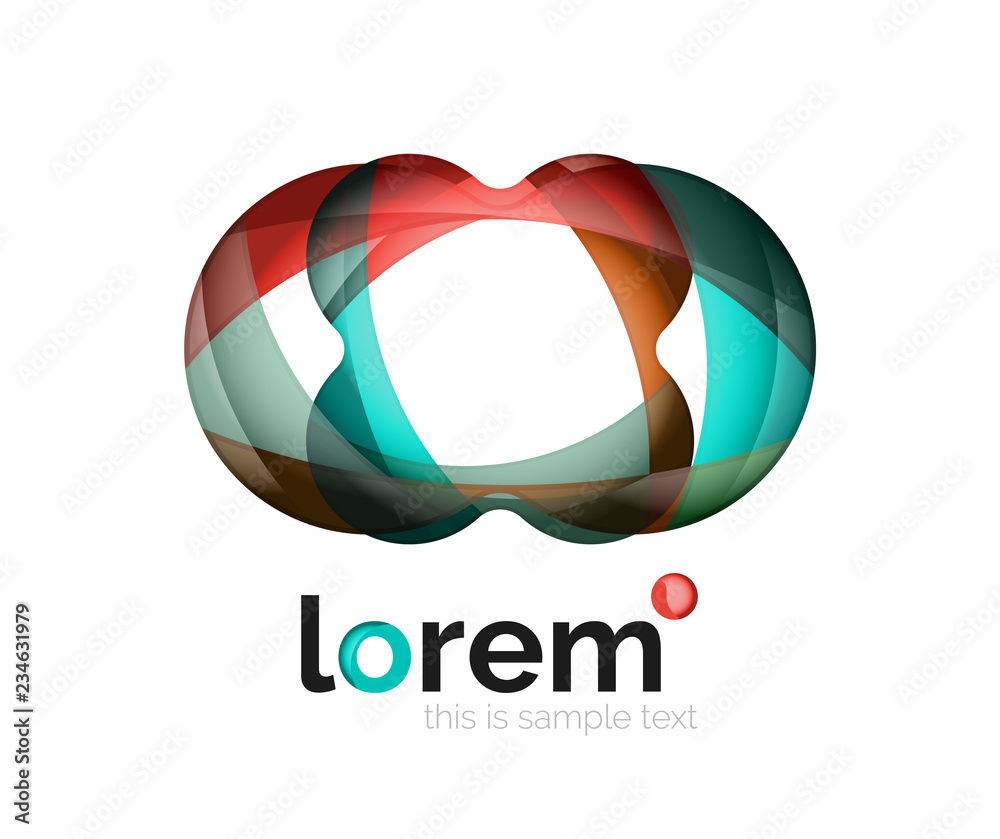 Abstract geometric design logo made of flowing elements Abstract geometric design logo made of flowing elements