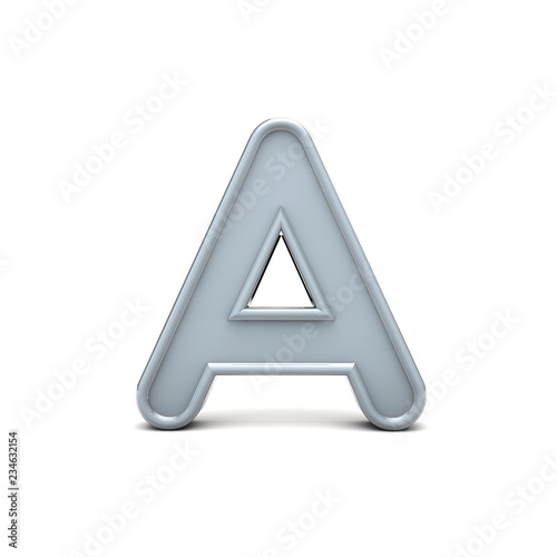 Letter A beveled capital letter. 3D Rendering