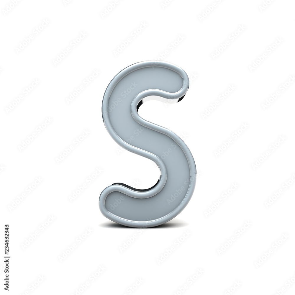 Letter S beveled capital letter. 3D Rendering Letter S beveled capital letter. 3D Rendering