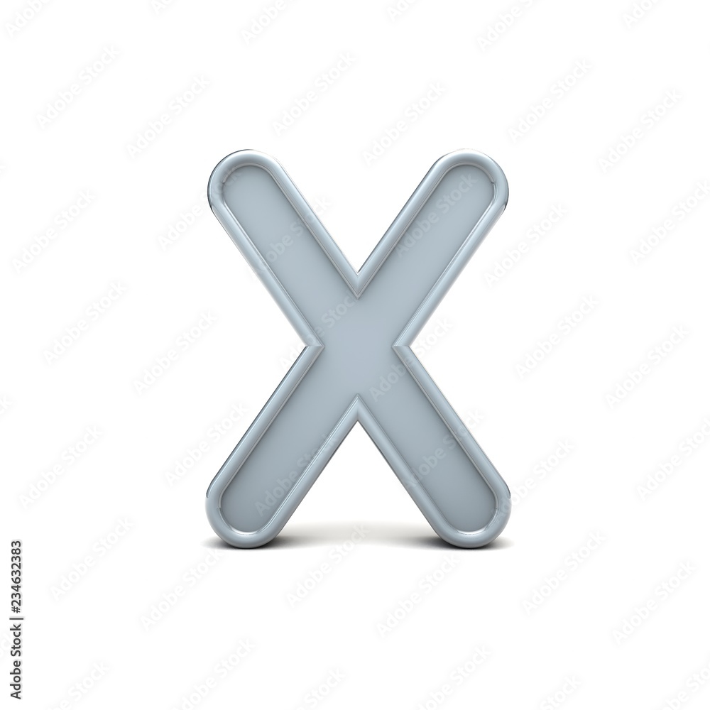 Letter X beveled capital letter. 3D Rendering Letter X beveled capital letter. 3D Rendering