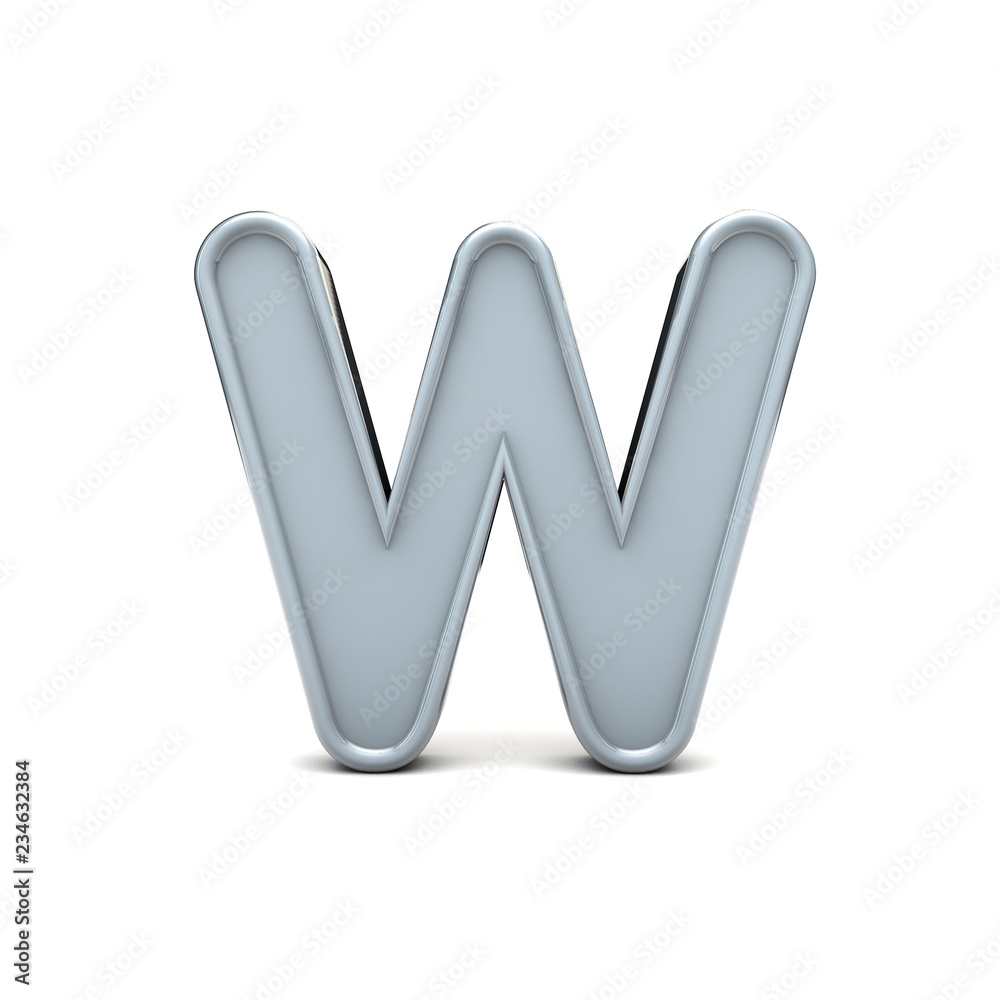 Letter W beveled capital letter. 3D Rendering Letter W beveled capital letter. 3D Rendering