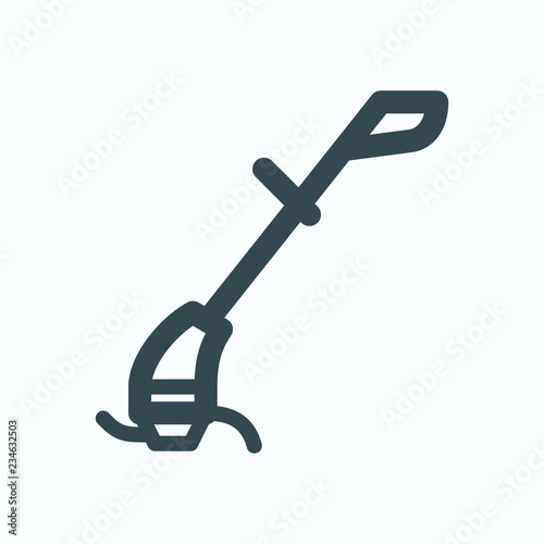 Grass trimmer vector icon