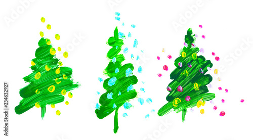brush stroke green Christma...