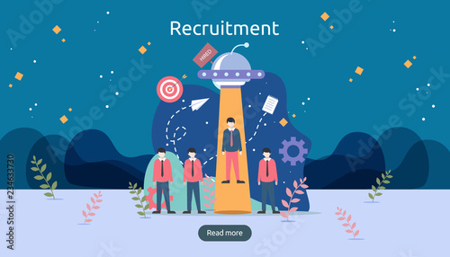 online recruitment or Job hiring concept with tiny people character. select a resume process. agency interview. template for web landing page, banner, presentation, social media. Vector illustration