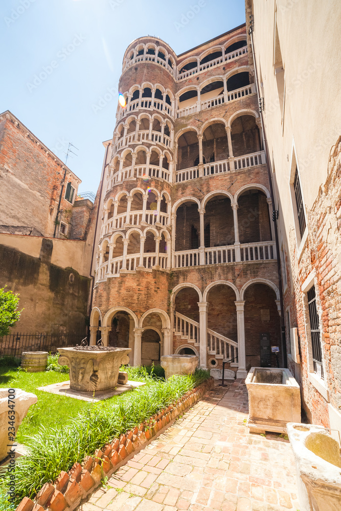 Palace Contarini del Bovolo, spiral staircase in Venice, Italy