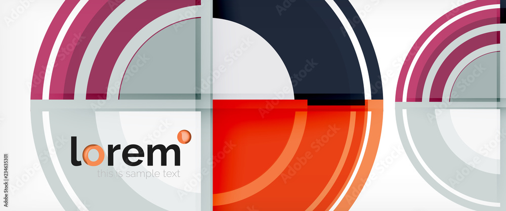 Modern geometric circles abstract background, colorful round shapes with shadow effects Modern geometric circles abstract background, colorful round shapes with shadow effects