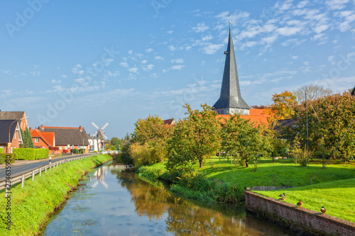 Canvas Print Village of Jork, Altes Land region, Lower Saxony, Germany