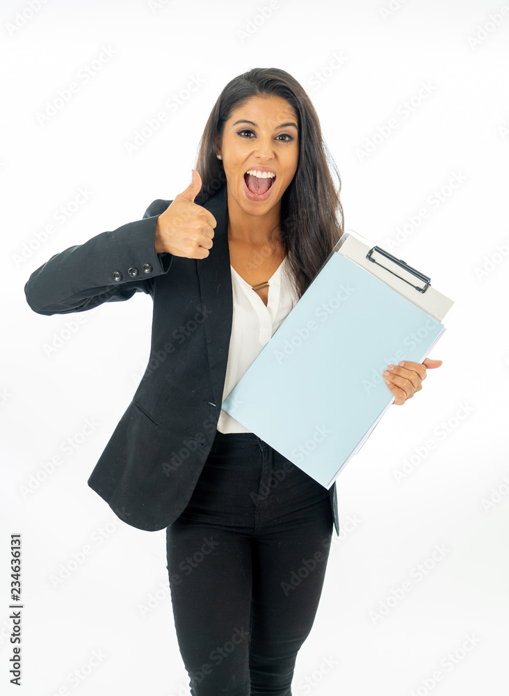 Full body portrait of happy excited beautiful businesswoman Full body portrait of happy excited beautiful businesswoman