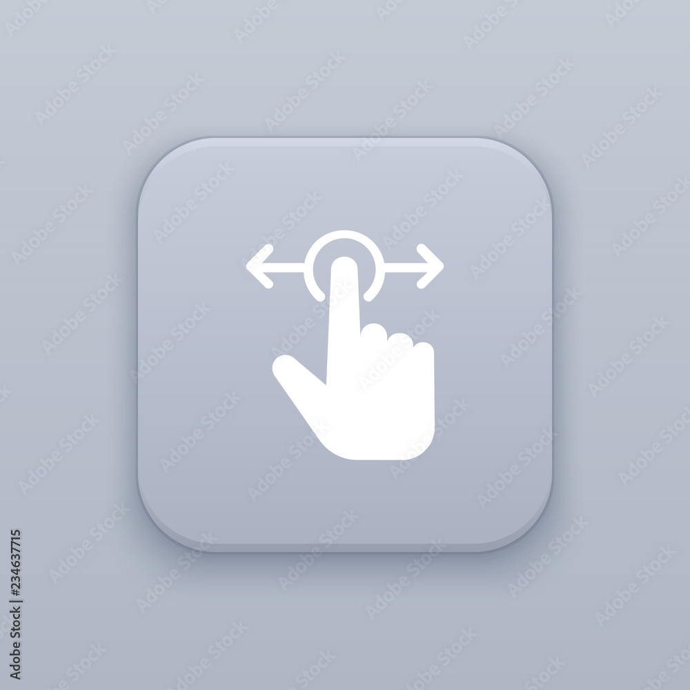 Slide gesture gray vector button with white icon Slide gesture gray vector button with white icon