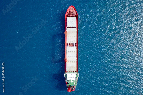 General cargo ship at sea - Aerial footage © STOCKSTUDIO