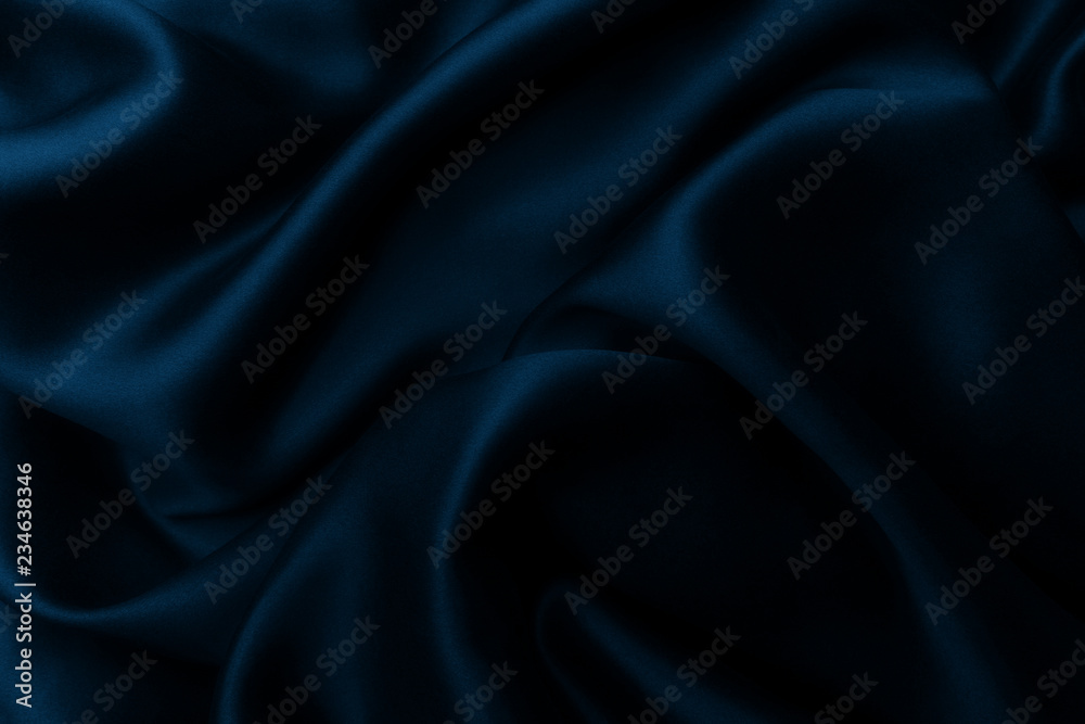 Fototapeta premium Niebieska satyna jedwabna, elegancka tkanina na tła