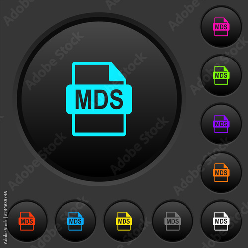 MDS file format dark push buttons with color icons