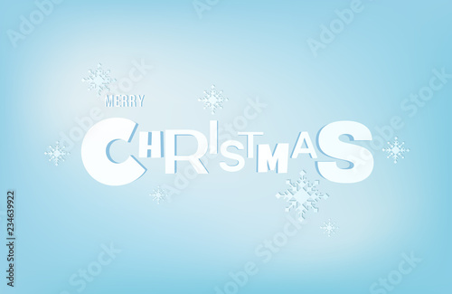 Vector merry christmas lettering typo an snowflake