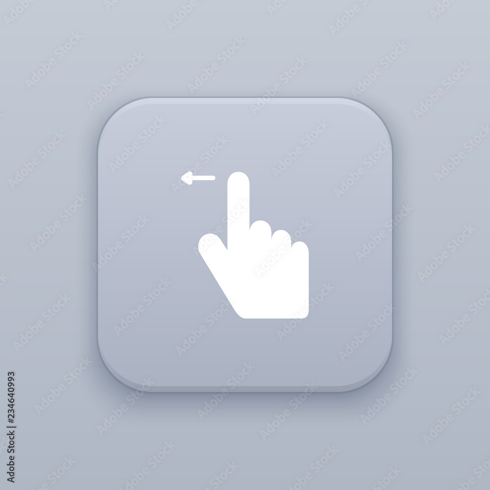 Swipe to left gray vector button with white icon Swipe to left gray vector button with white icon