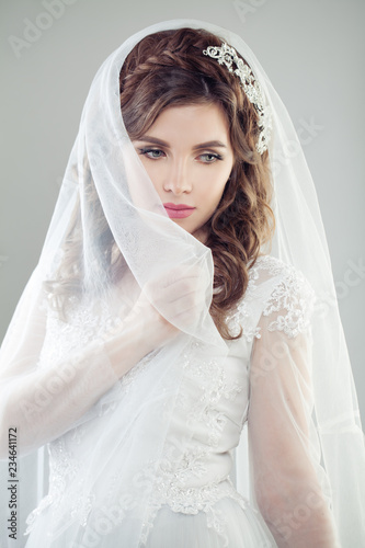 Wedding portrait of young bride woman