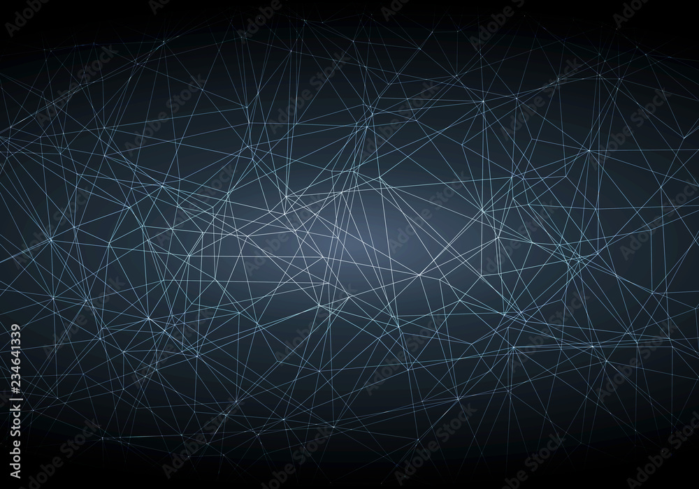 Triangular tech background with connections. Vector illustration.