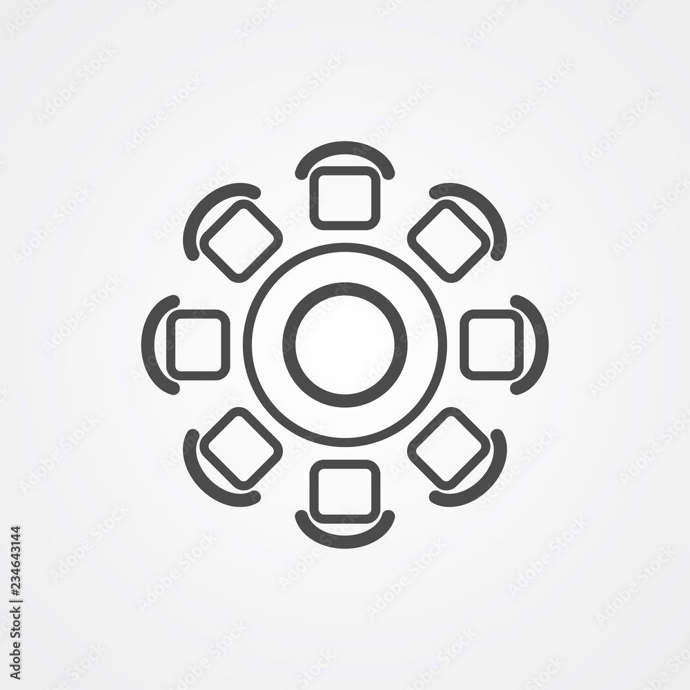 Round table vector icon sign symbol Stock Vector | Adobe Stock