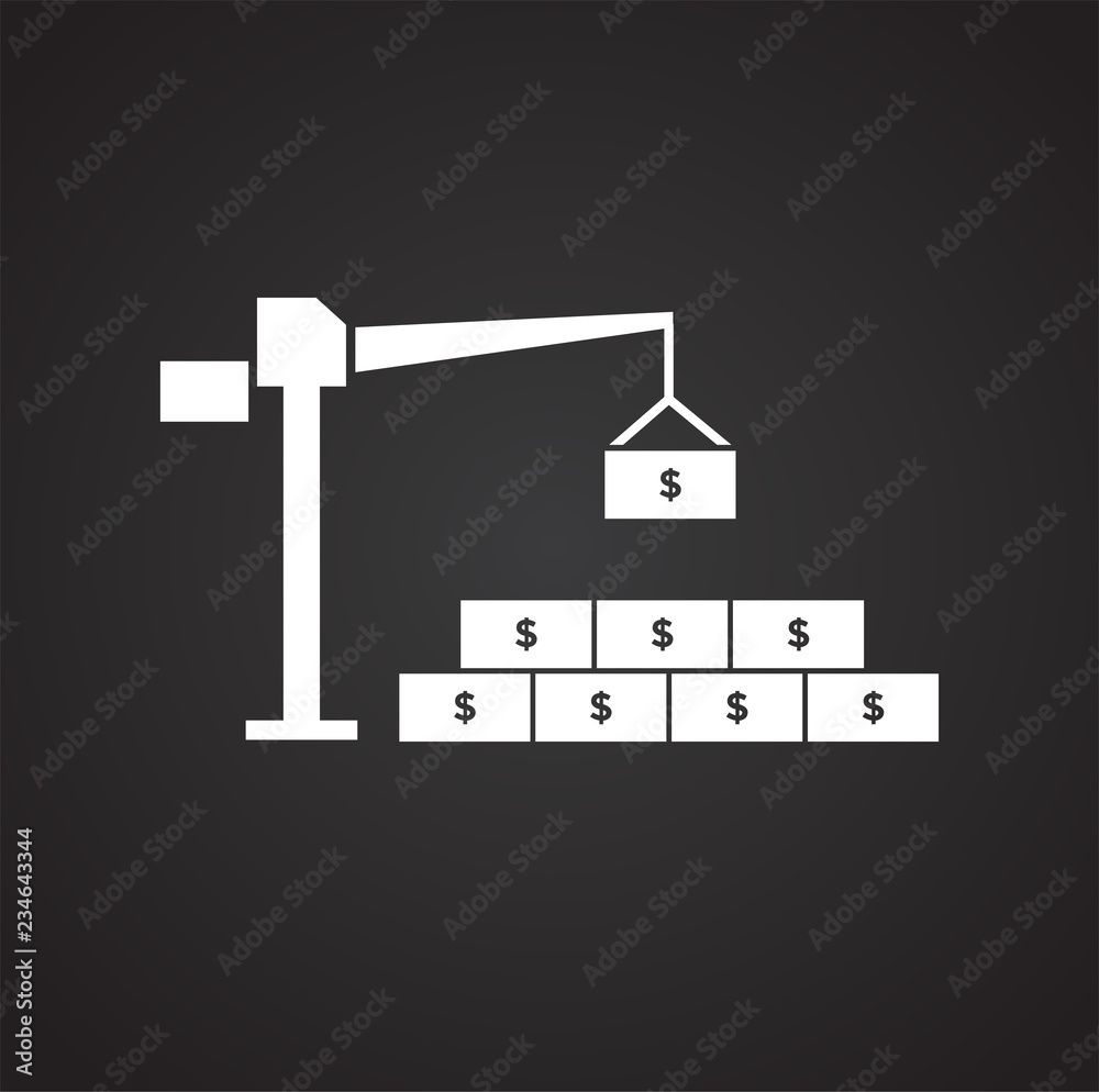 Real estate property inestments on black background icon Real estate property inestments on black background icon