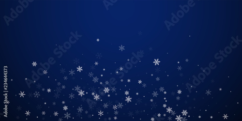Sparse snowfall Christmas background. Subtle flyin