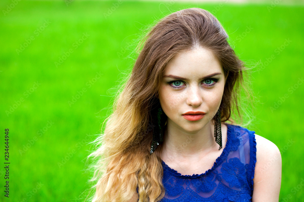 Naklejka premium Young beautiful blonde woman