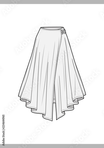 SKIRT Fashion technical drawings vector template