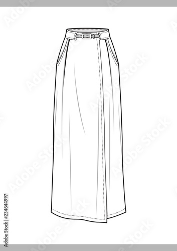 SKIRT Fashion technical drawings vector template
