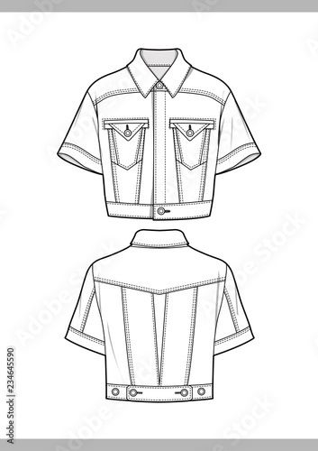 OUTER Fashion technical drawings flat Sketches vector template