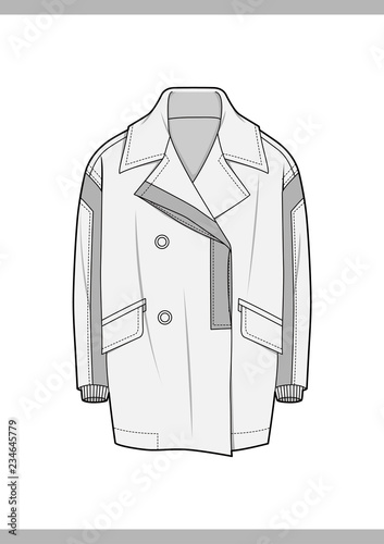 OUTER Fashion technical drawings flat Sketches vector template