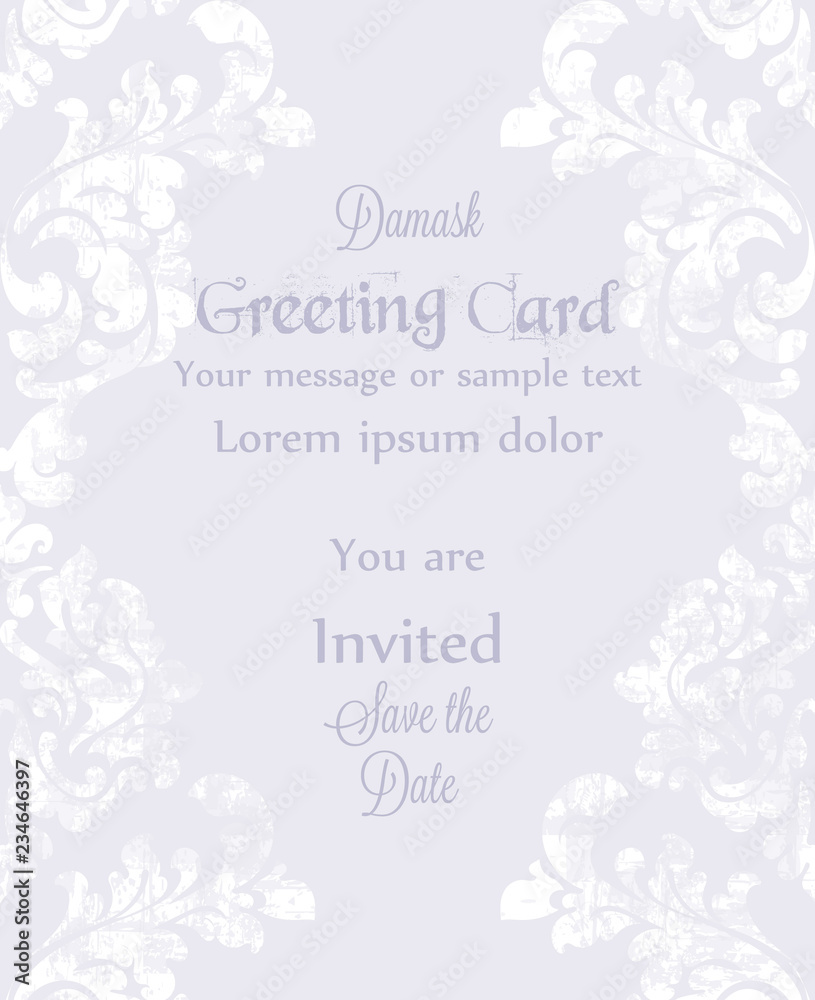 Baroque ornamented greeting card Vector. Victorian Royal texture. Flower decorative design.Round frame. Pastel colors decors Baroque ornamented greeting card Vector. Victorian Royal texture. Flower decorative design.Round frame. Pastel colors decors