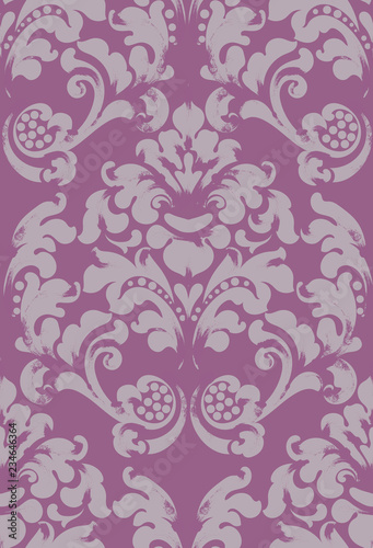 Baroque ornamented background Vector. Victorian Royal texture. Flower decorat...