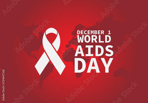 World AIDS day illustration, abstract globe with a red ribbon